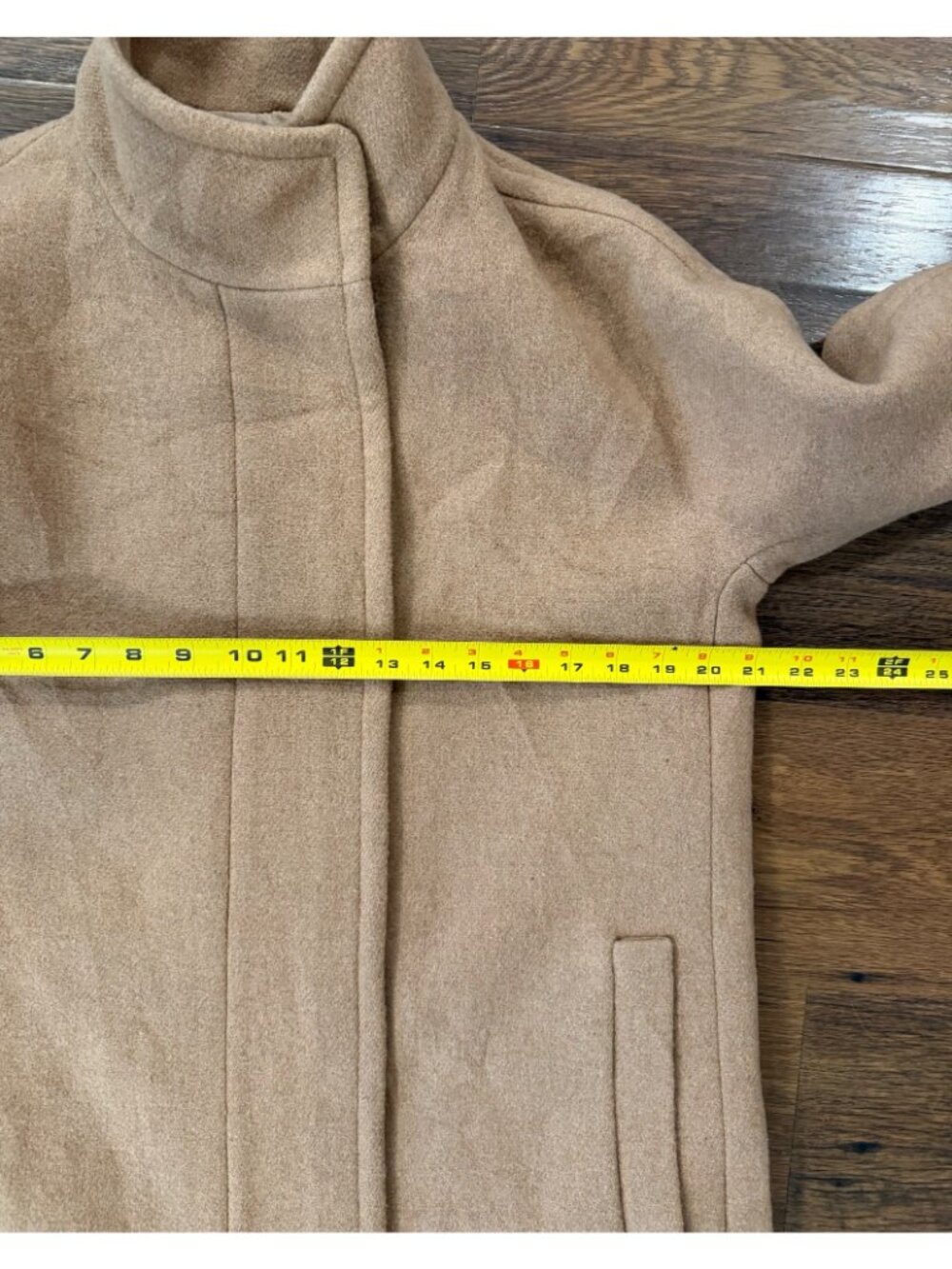 J. Crew Womens Pea Coat Wool Blend Camel Tan Sz 10 - Picture 10 of 12